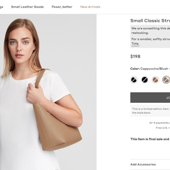 Cuyana Small Tote and Insert - Picture 6 of 7